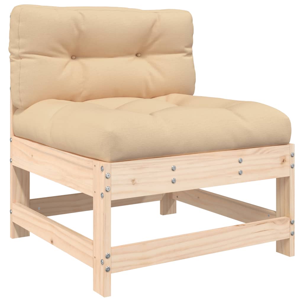 6 Piece Patio Lounge Set with Cushions Solid Wood