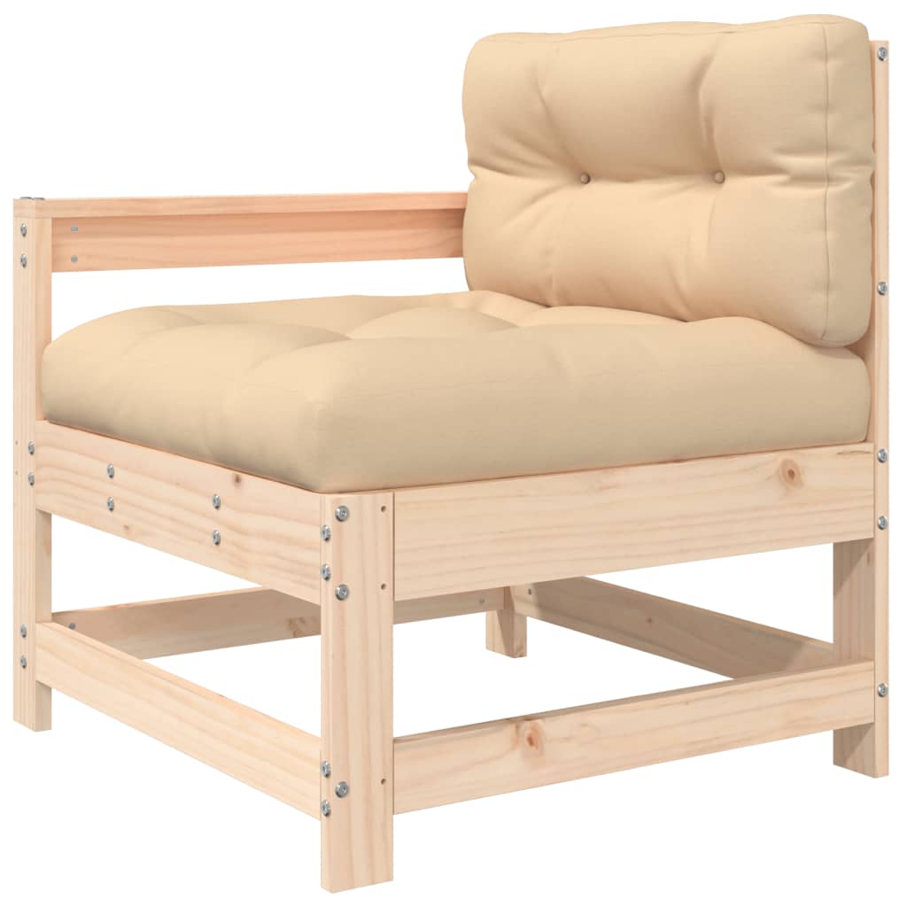 6 Piece Patio Lounge Set with Cushions Solid Wood