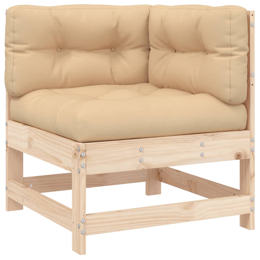 7 Piece Patio Lounge Set with Cushions Solid Wood