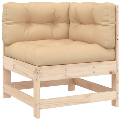 7 Piece Patio Lounge Set with Cushions Solid Wood