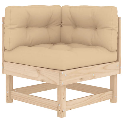 4 Piece Patio Lounge Set with Cushions Solid Wood