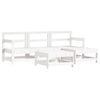 5 Piece Patio Lounge Set White Solid Wood Pine