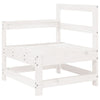5 Piece Patio Lounge Set White Solid Wood Pine