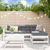 5 Piece Patio Lounge Set White Solid Wood Pine