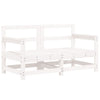 6 Piece Patio Lounge Set White Solid Wood Pine