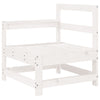 6 Piece Patio Lounge Set White Solid Wood Pine