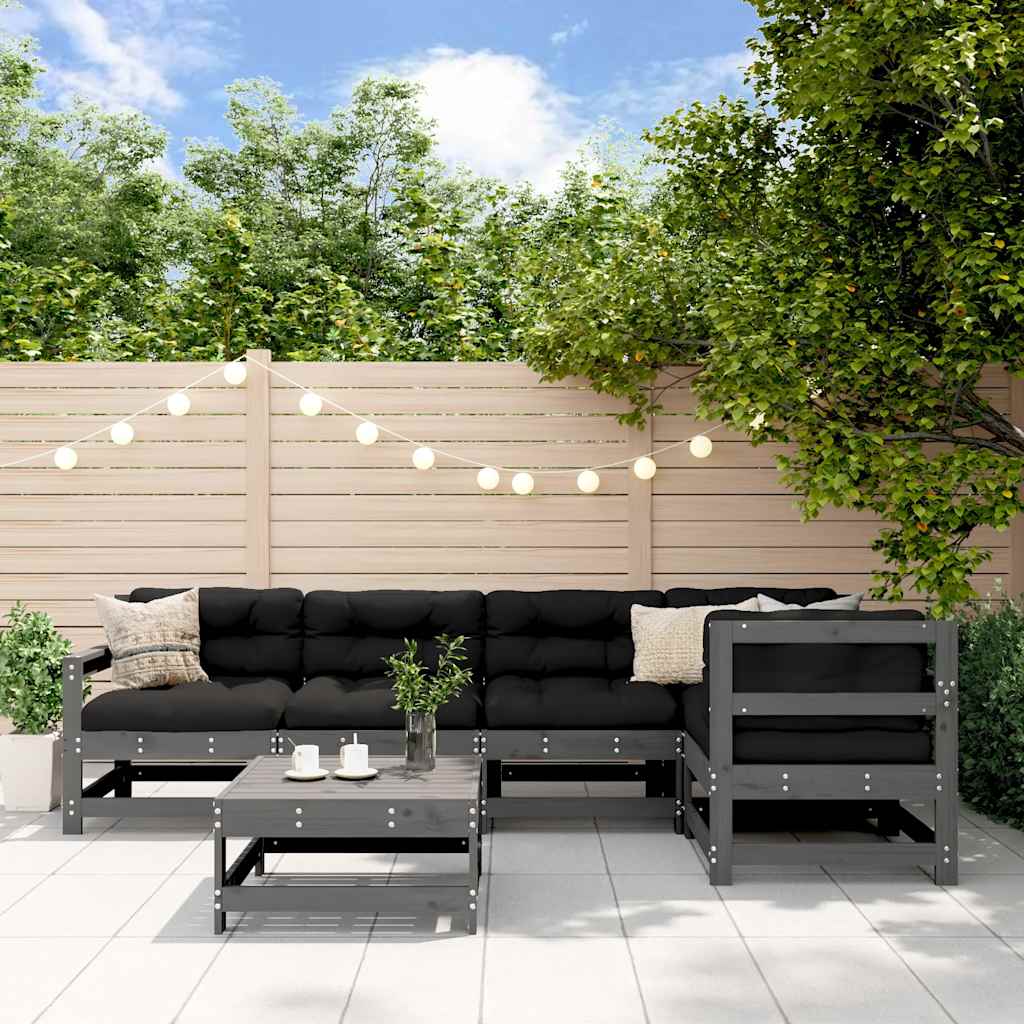 Garden Lounge Set | Grey | Pine wood | Large | Modular