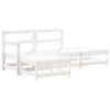4 Piece Patio Lounge Set White Solid Wood Pine