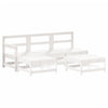 5 Piece Patio Lounge Set White Solid Wood Pine