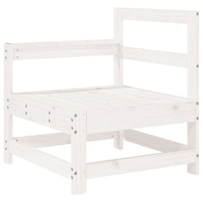 5 Piece Patio Lounge Set White Solid Wood Pine