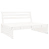 2 Piece Garden Lounge Set White Solid Wood Pine