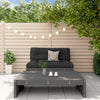 2 Piece Garden Lounge Set Grey Solid Wood Pine