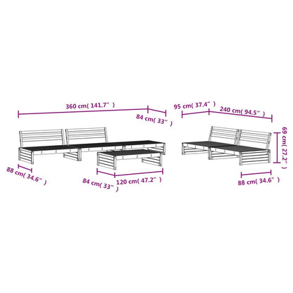 Garden Lounge Set | Natural Wood | Solid Douglas Fir Wood | Modular