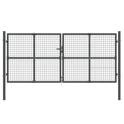 Mesh Garden Gate Anthracite 300x125 cm Galvanised Steel
