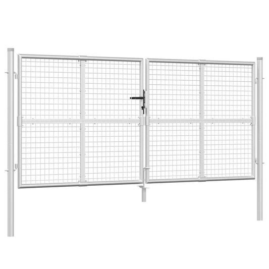 Mesh Garden Gate Silver 300x125 cm Galvanised Steel