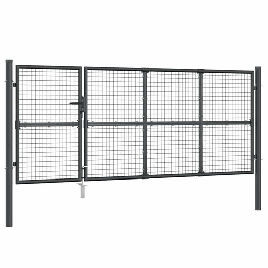Mesh Garden Gate Anthracite 350x125 cm Galvanised Steel
