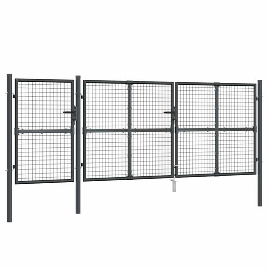 Mesh Garden Gate Anthracite 400x125 cm Galvanised Steel