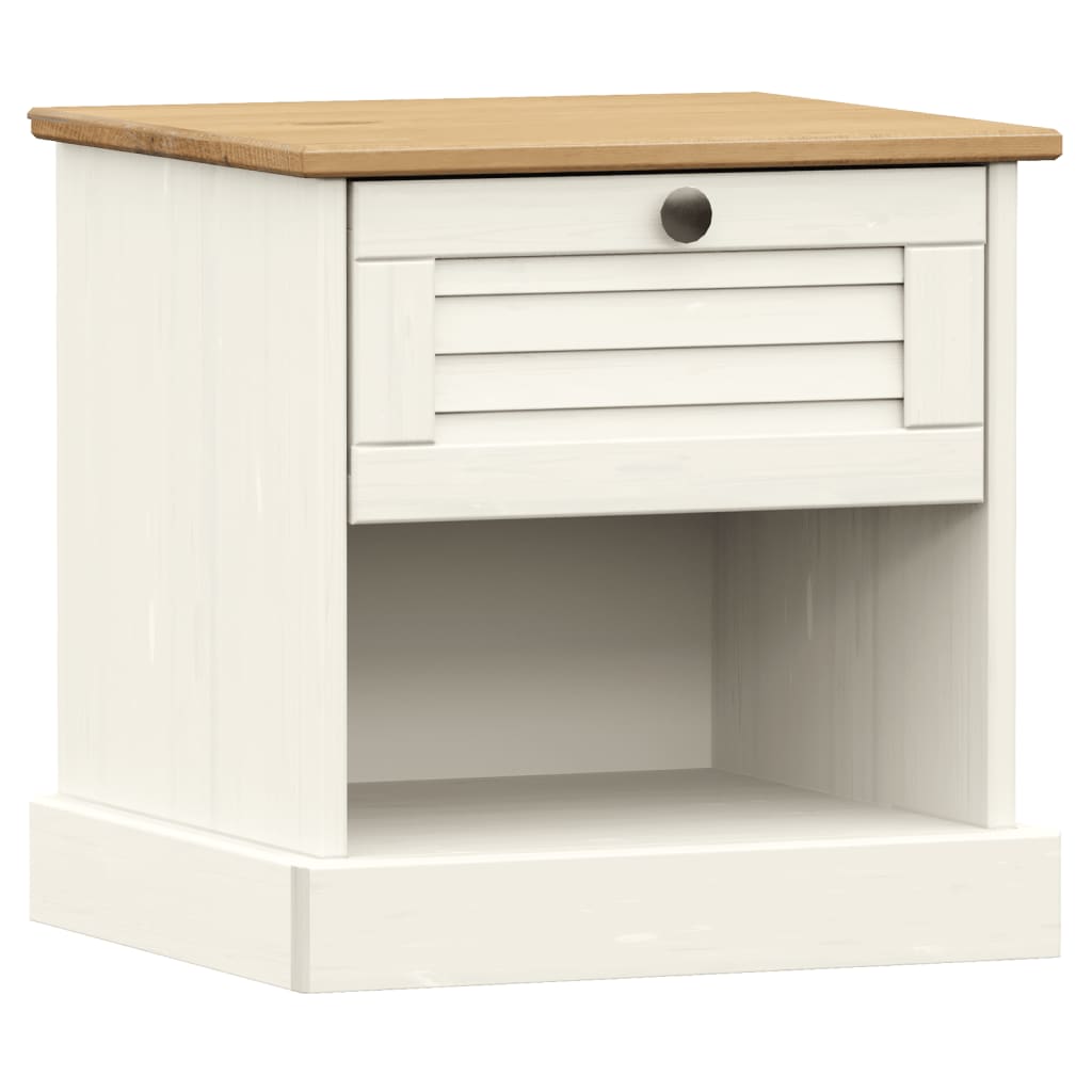 Bedside Cabinet "VIGO" White 42x35x42 cm Solid Wood Pine