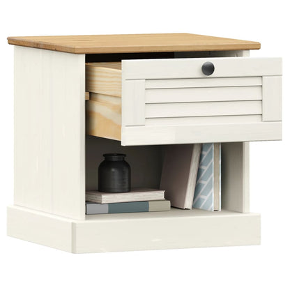 Bedside Cabinet "VIGO" White 42x35x42 cm Solid Wood Pine