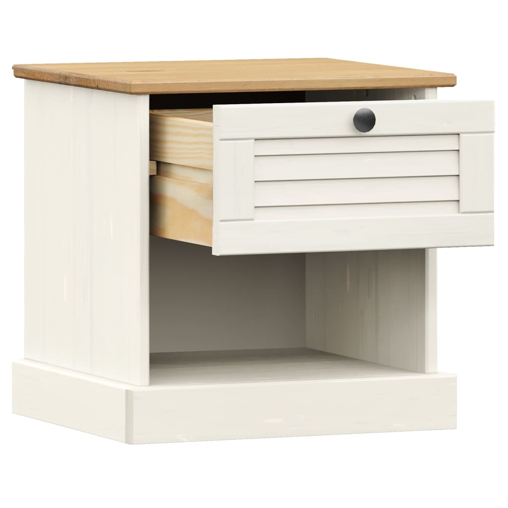 Bedside Cabinet "VIGO" White 42x35x42 cm Solid Wood Pine