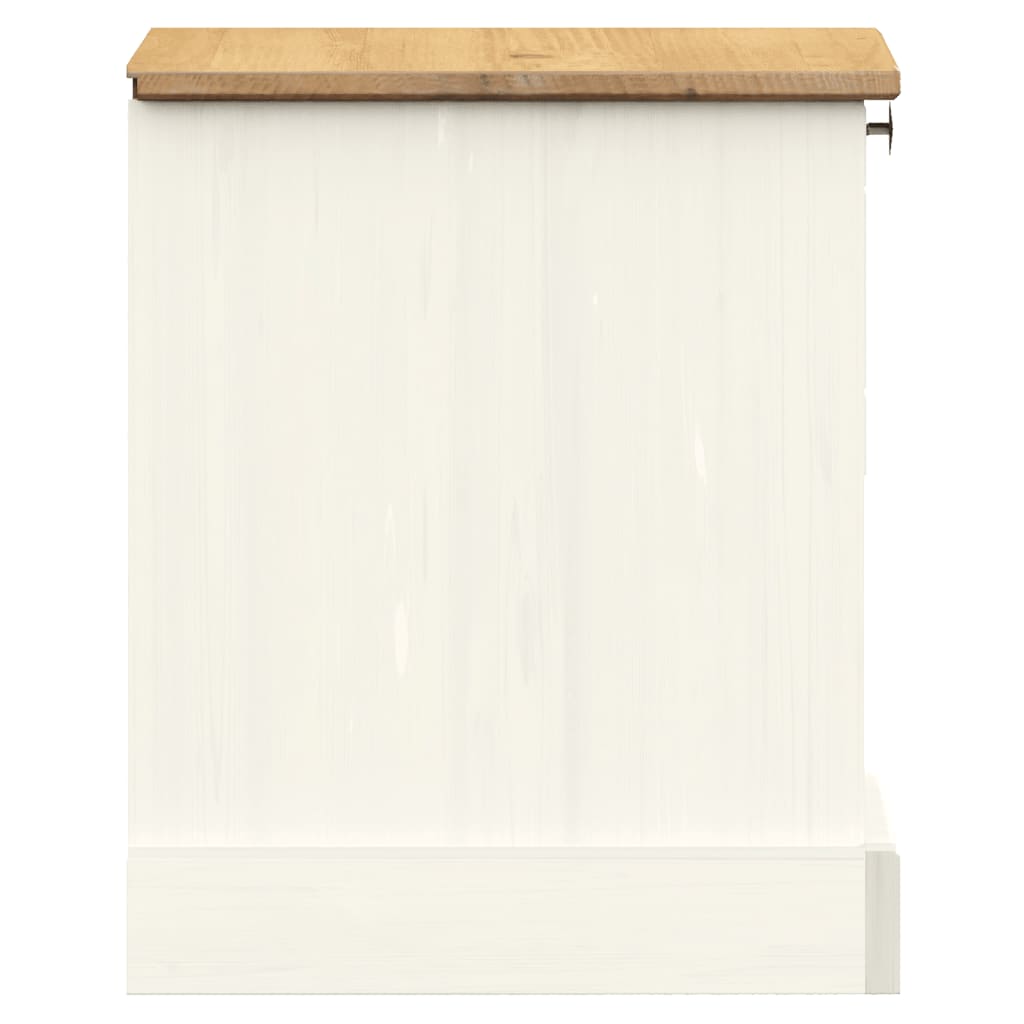 Bedside Cabinet "VIGO" White 42x35x42 cm Solid Wood Pine