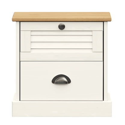 Bedside Cabinet "VIGO" White 42x35x42 cm Solid Wood Pine