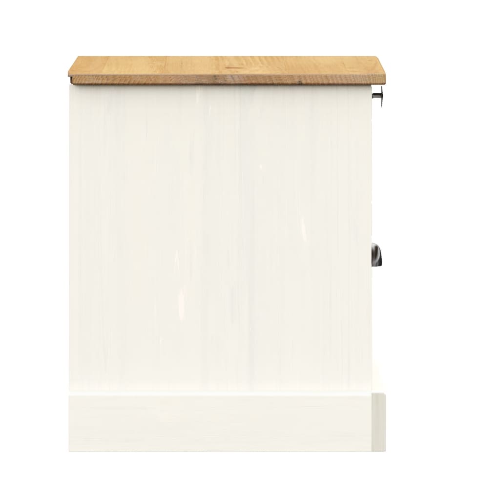 Bedside Cabinet "VIGO" White 42x35x42 cm Solid Wood Pine