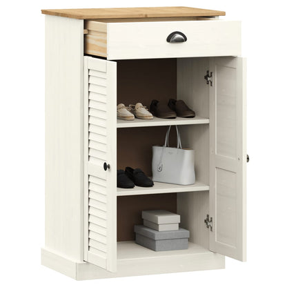 Shoe Cabinet VIGO White 60x35x96 cm Solid Wood Pine