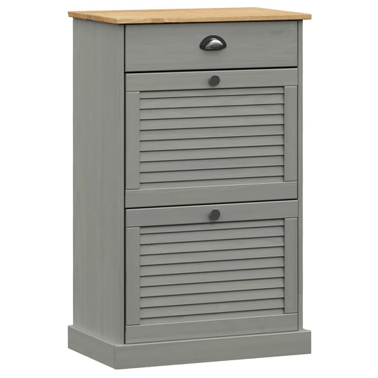Shoe Cabinet VIGO 60x35x96 cm Grey Solid Wood Pine