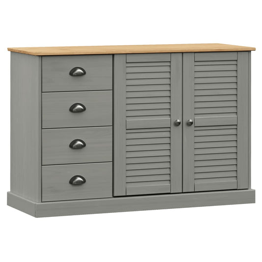 Sideboard with Drawers "VIGO" 113x40x75 cm Grey Solid Wood Pine