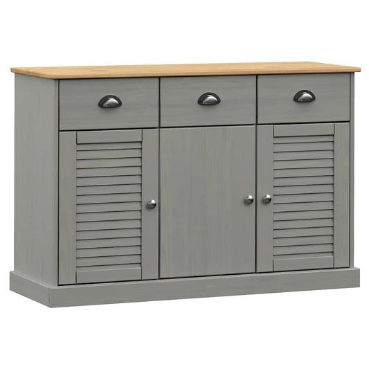 Sideboard with Drawers VIGO 113x40x75 cm Grey Solid Wood Pine