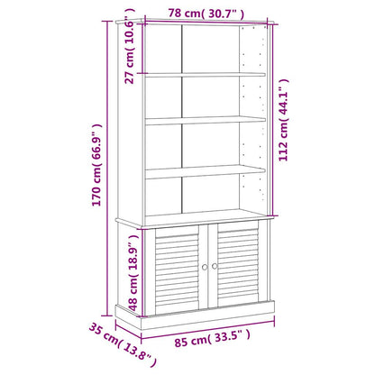 Bookcase VIGO Grey 85x35x170 cm Solid Wood Pine