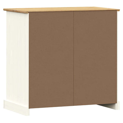 Sideboard with Drawers VIGO 78x40x75 cm White Solid Wood Pine