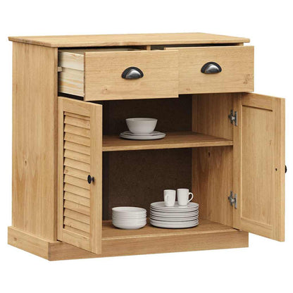 Sideboard | Honey | Solid pine wood, engineered wood, metal | Compact