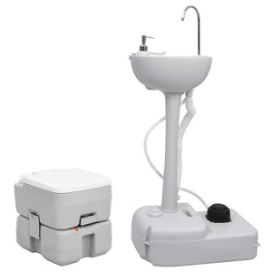 Portable Camping Toilet and Handwash Stand Set