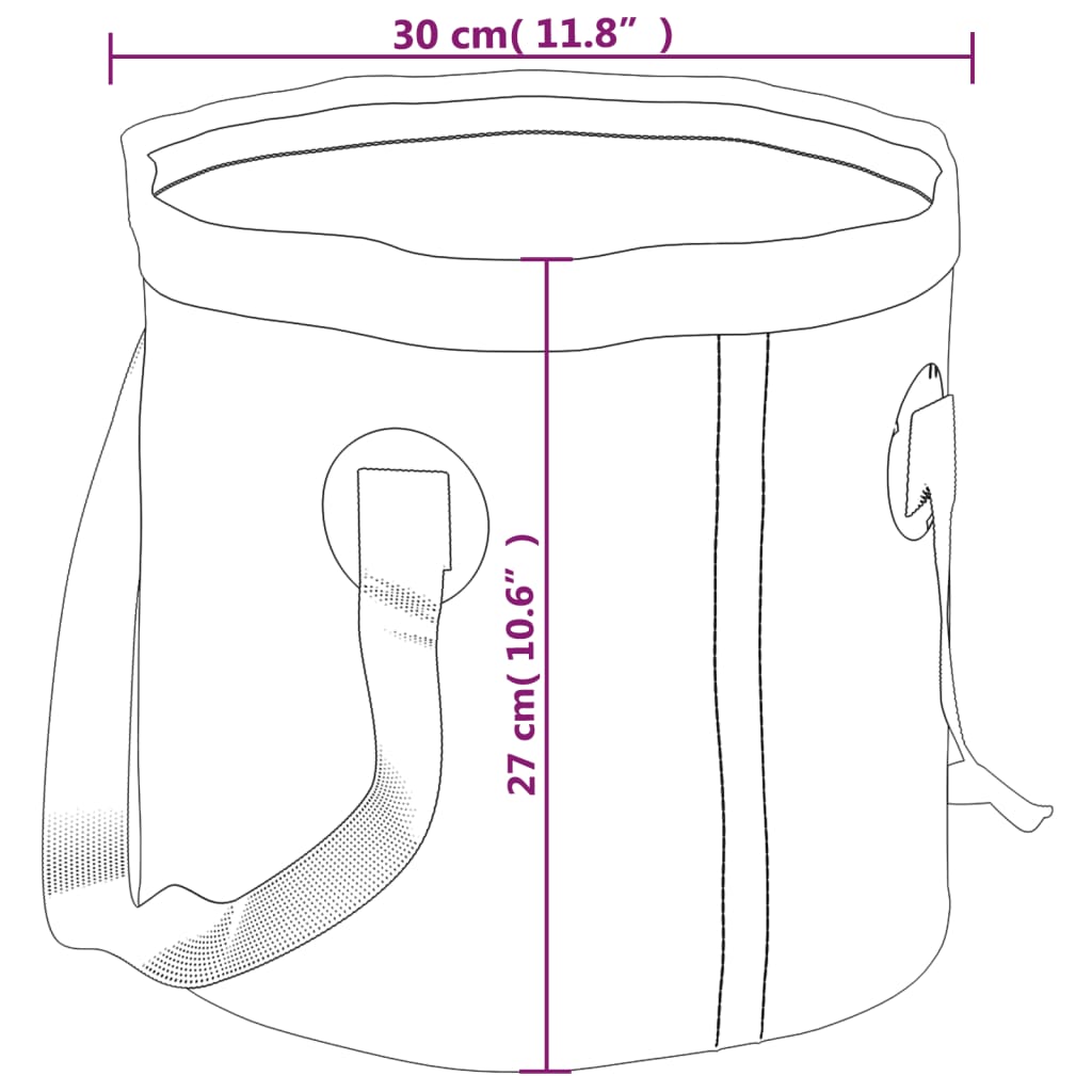 Folding Buckets 2 pcs Black 20 L PVC