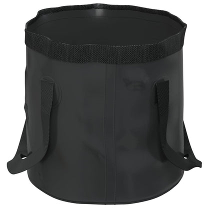 Folding Buckets 2 pcs Black 30 L PVC