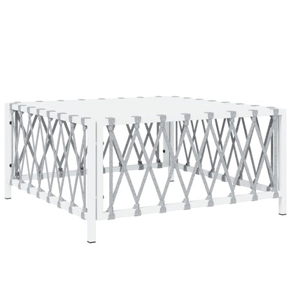 6 Piece Patio Lounge Set with Cushions White Steel
