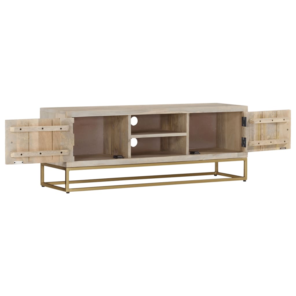 TV Cabinet 110x30x40 cm Solid Bleached Wood Mango