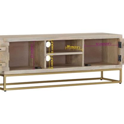 TV Cabinet 110x30x40 cm Solid Bleached Wood Mango