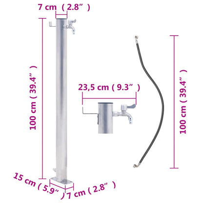 Water Column | Stainless Steel | Tall | Durable | Garden Tap | Round