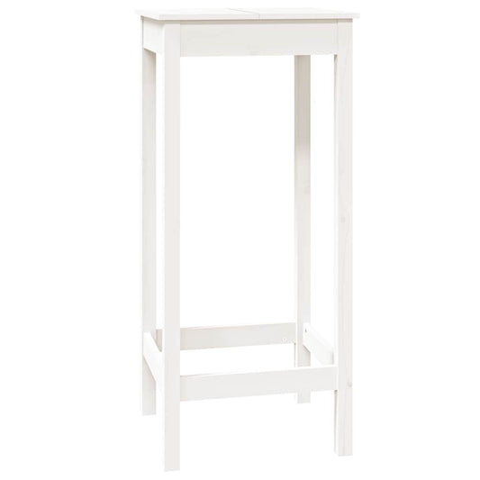 Bar Table White 50x50x110 cm Solid Wood Pine