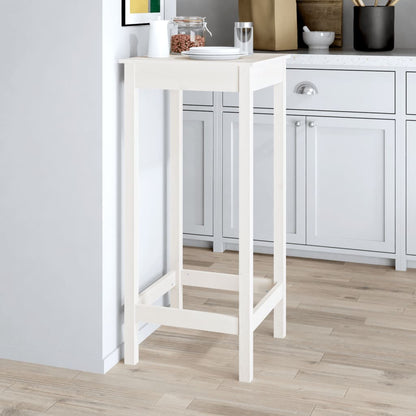 Bar Table White 50x50x110 cm Solid Wood Pine