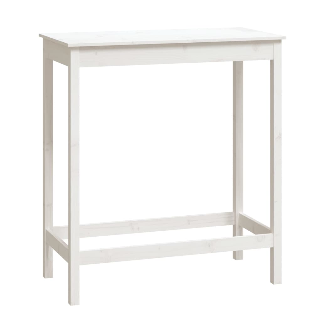 Bar Table White 100x50x110 cm Solid Wood Pine