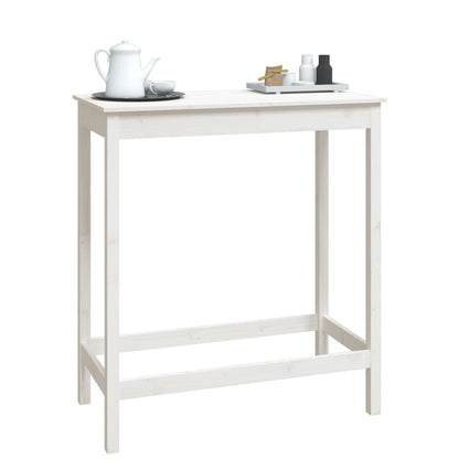 Bar Table White 100x50x110 cm Solid Wood Pine