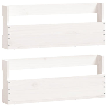 Wall-mounted Shoe Racks 2 pcs White 59x9x23 cm Solid Wood Pine