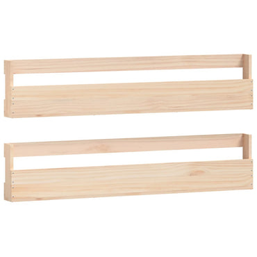 Wall-mounted Shoe Racks 2 pcs 110x9x23 cm Solid Wood Pine