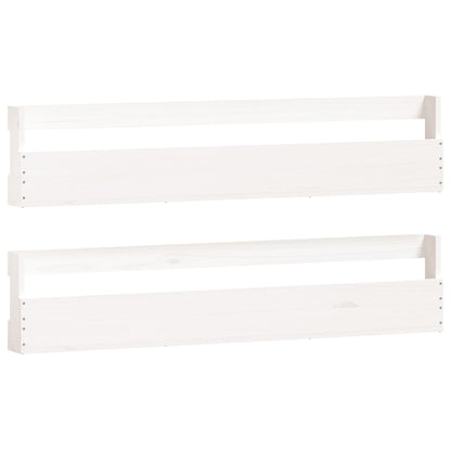 Wall-mounted Shoe Racks 2 pcs White 110x9x23 cm Solid Wood Pine