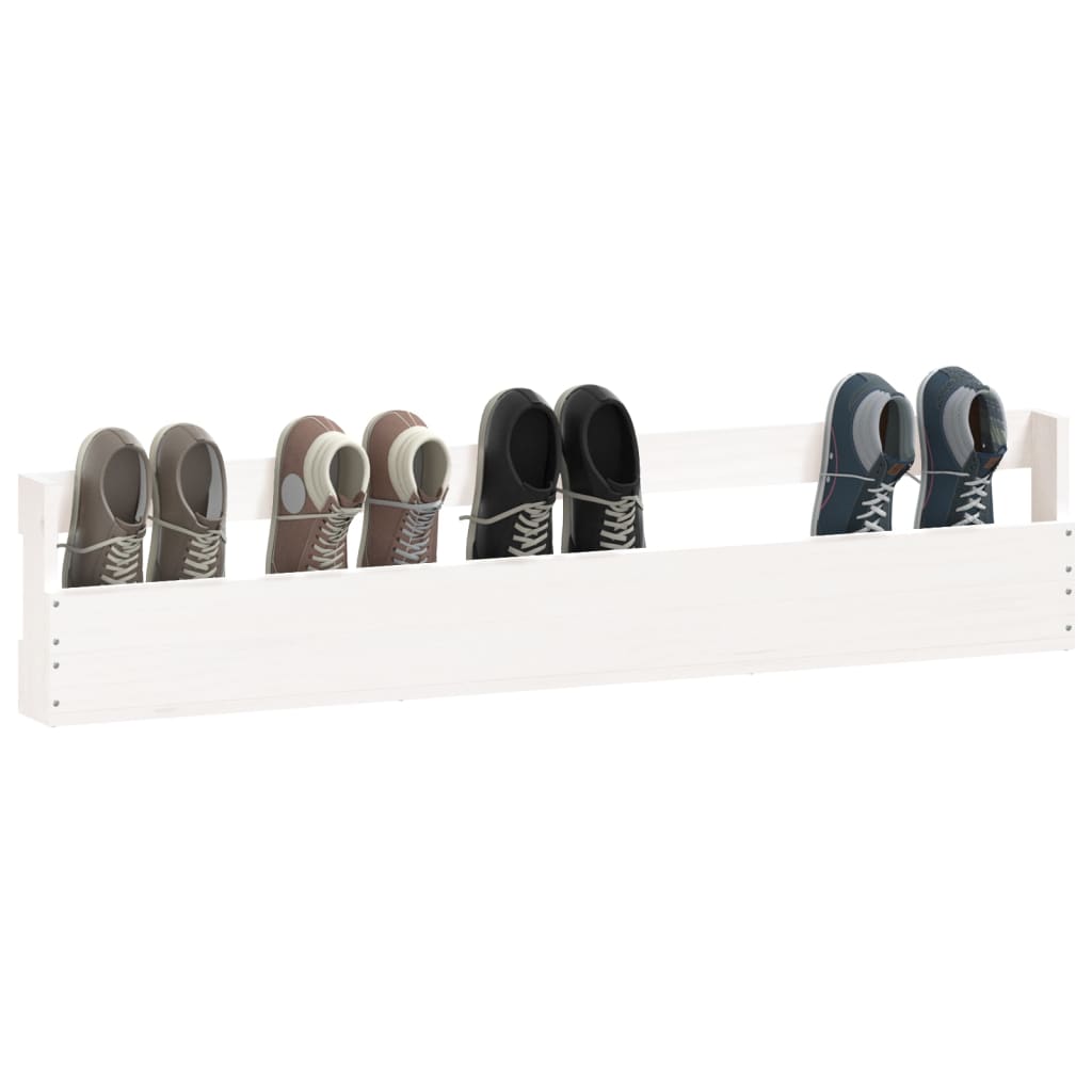 Wall-mounted Shoe Racks 2 pcs White 110x9x23 cm Solid Wood Pine