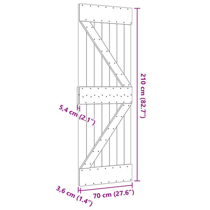 Door NARVIK Natural 70 x 210 cm Solid Pine Wood